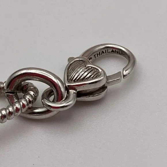 JUDITH RIPKA STERLING SILVER CHAIN HEART LOBSTER CLAW CLASP NECKLACE - Picture 3 of 4